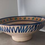 Polychrome ceramic Mokhfia cut dish Tortoise Tronja Morocco 20th century.