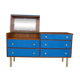 Teak and suede chest of drawers/dressing table, 1950