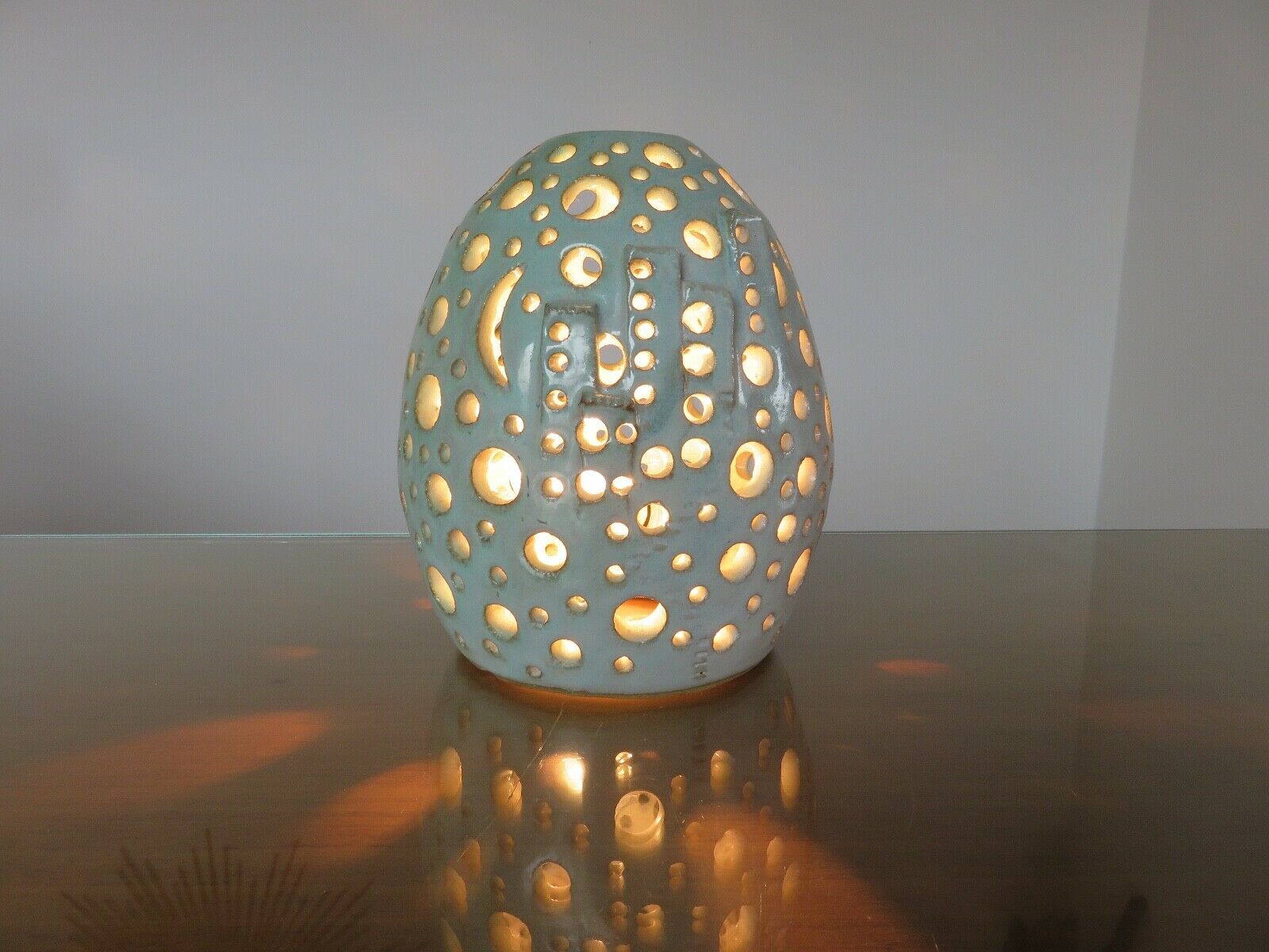 Pale blue open lamp 60 70 years