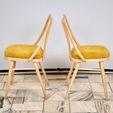 Ensemble de deux chaises vintage, Tchécoslovaquie, années 1960.