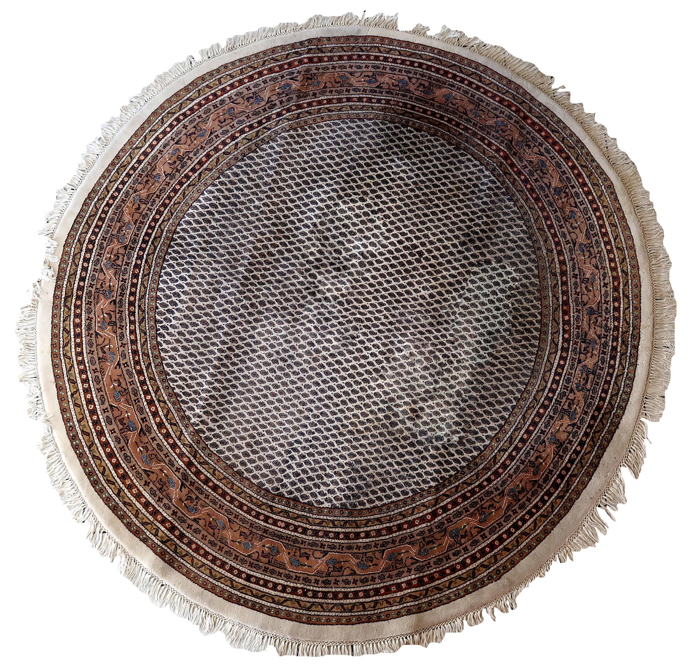 Tapis Vintage Indo-Seraband en Laine (253cm), Années 1970