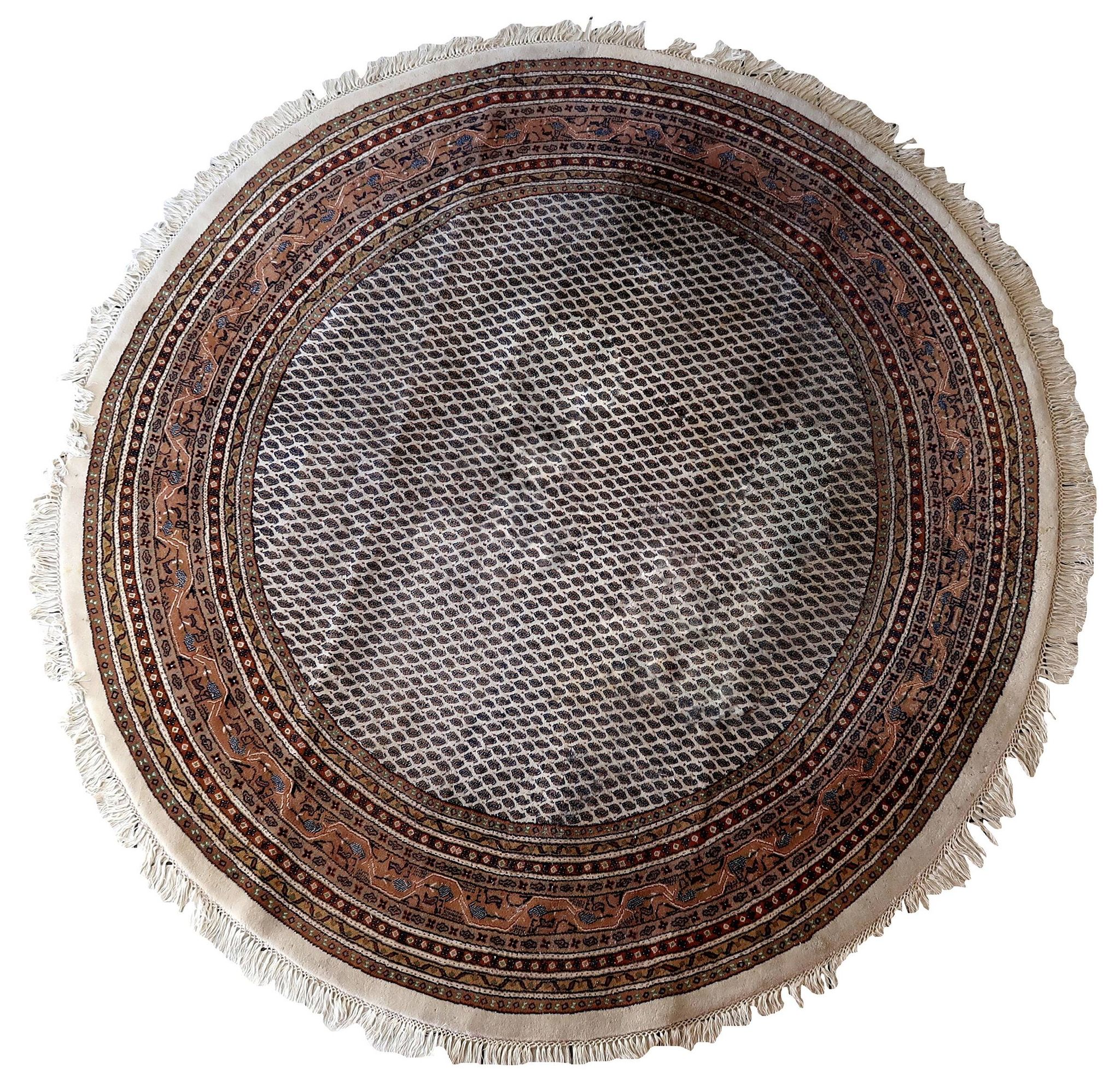 Tapis Vintage Indo-Seraband en Laine (253cm), Années 1970