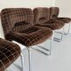 6 old tubular and velvet chairs Italian design from the 70s