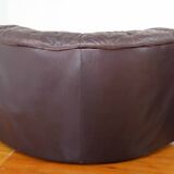 1970s brown leather modular sofa