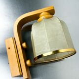 Cocoon wall lamp, resin and pine, Italy, Circa 1970's