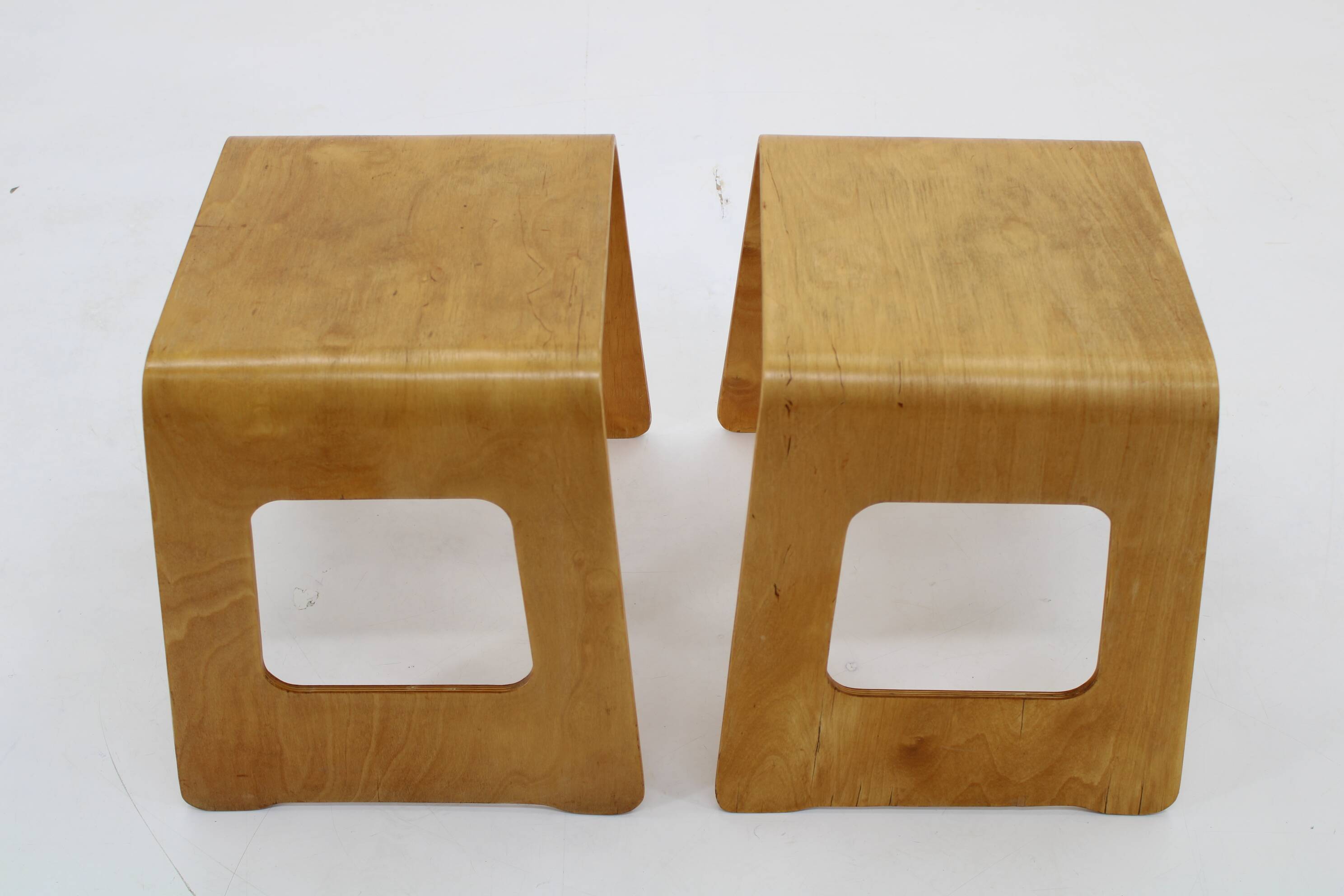 1990s Lisa Norinder Pair of Wooden Stools for Ikea, Sweden