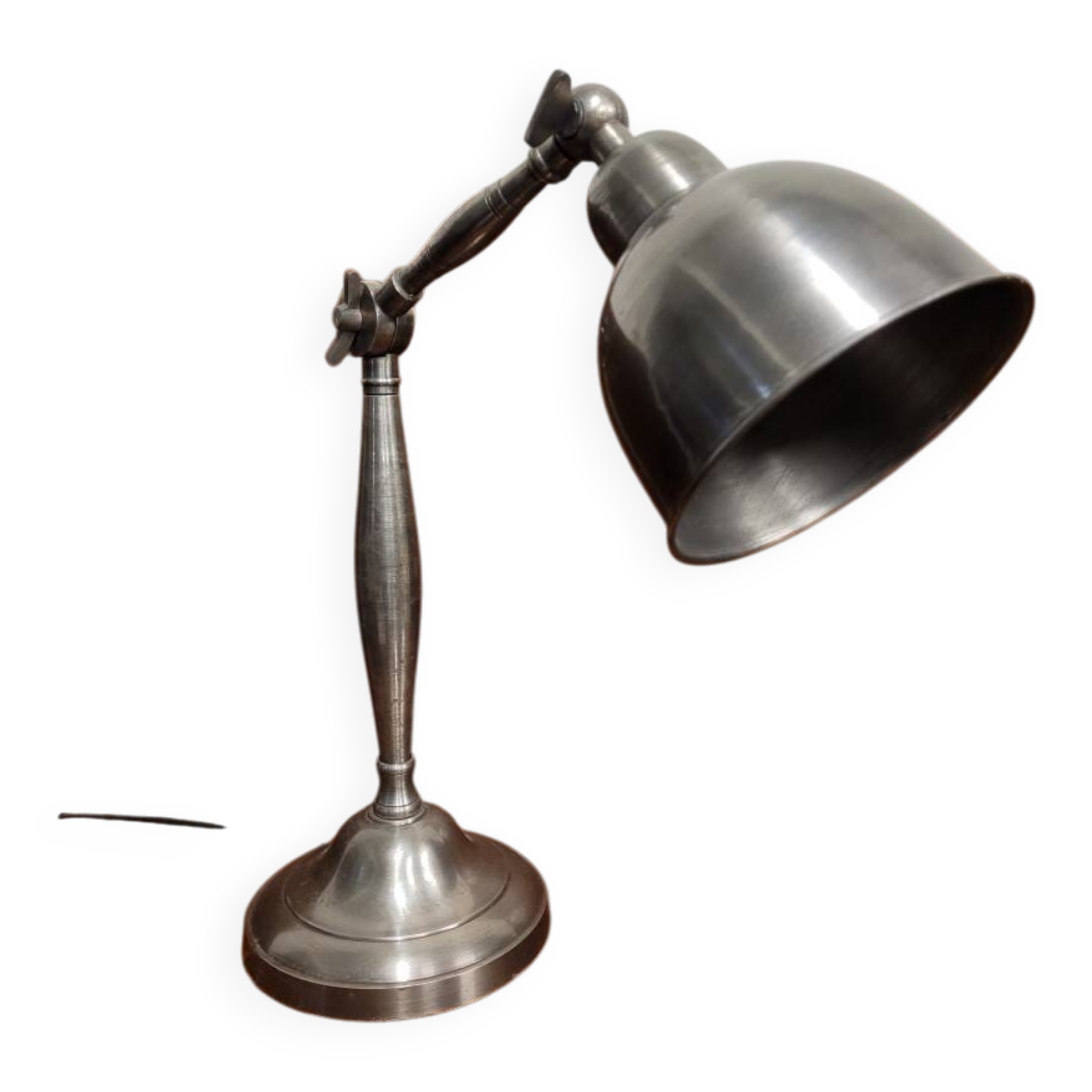 Vintage industrial pewter desk lamp