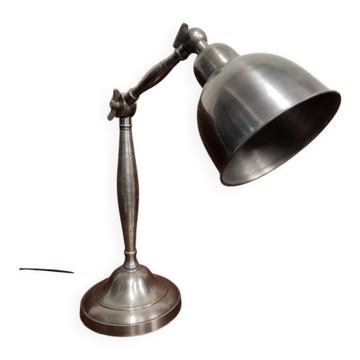 Vintage industrial pewter desk lamp