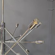 Vintage chrome sputnik style chandelier, 1970s