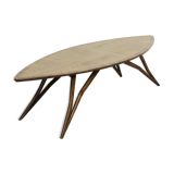 Mid century style curved american nut coffee table