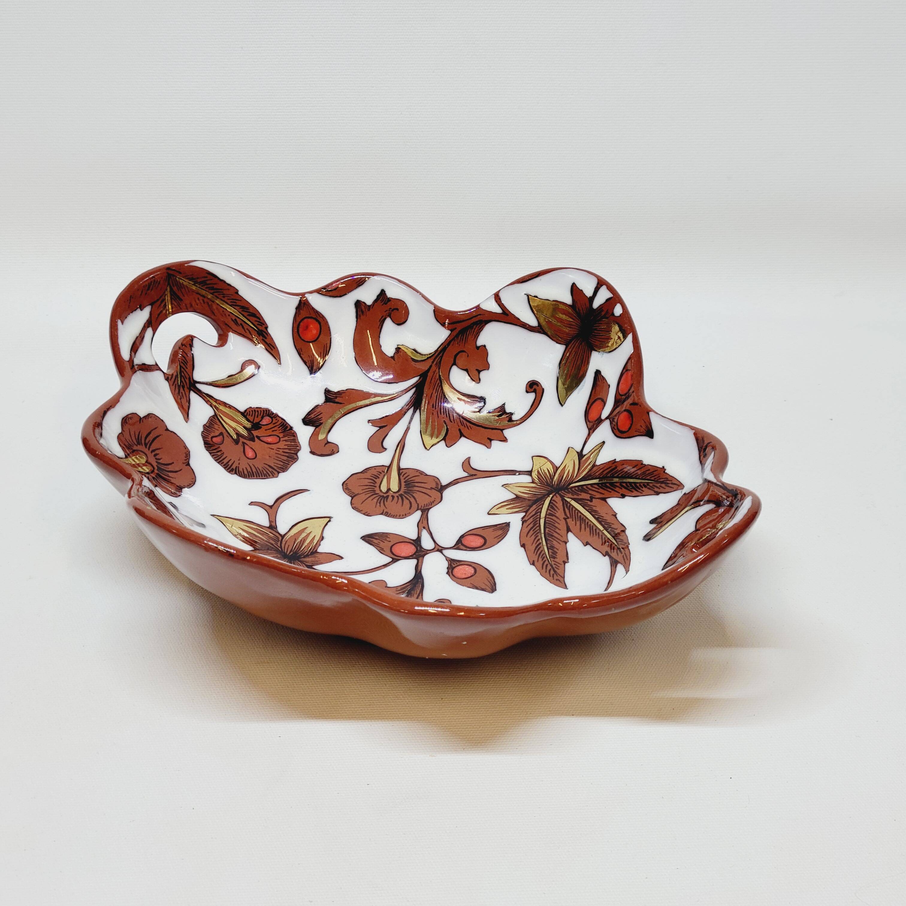 Longwy Cloisonné Enameled Basket Empty Pocket Cup Flowers Fe