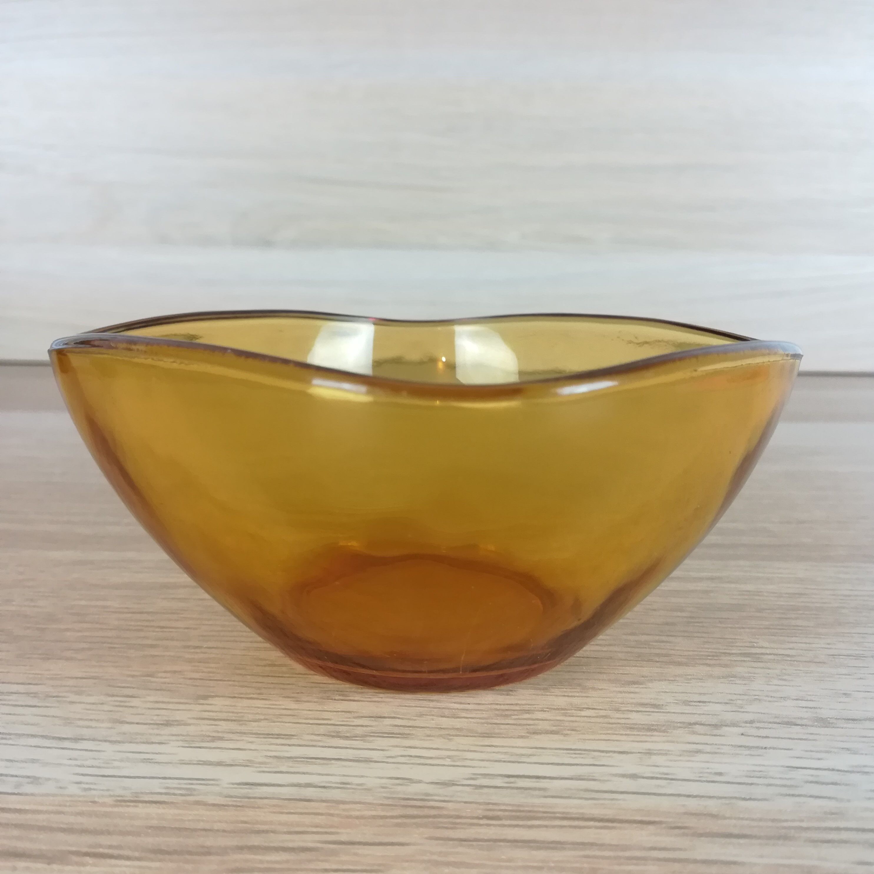 3 ramekins in Vereco amber glass
