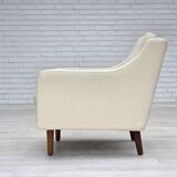 1970s, Danish loungechair, furniture wool, teak wood legs.