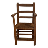 Fauteuil paillé ancien