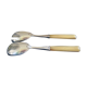Cutlery to serve silver metal and horn