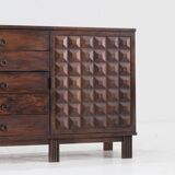 Brutalist Spanish carved sideboard credenza