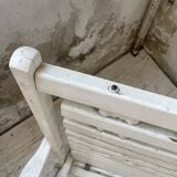 4 white wooden garden chairs