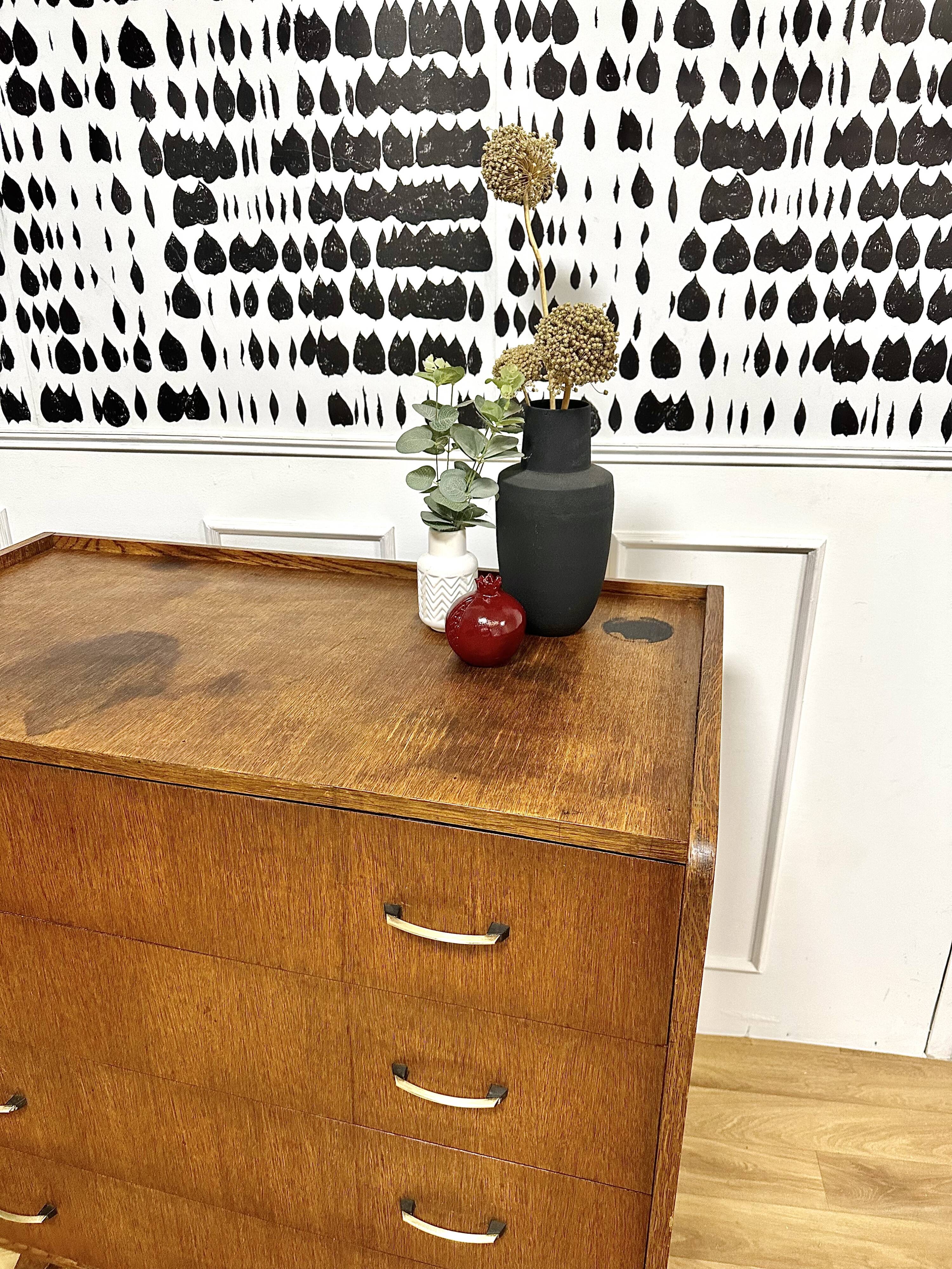 Vintage chest of drawers compass feet