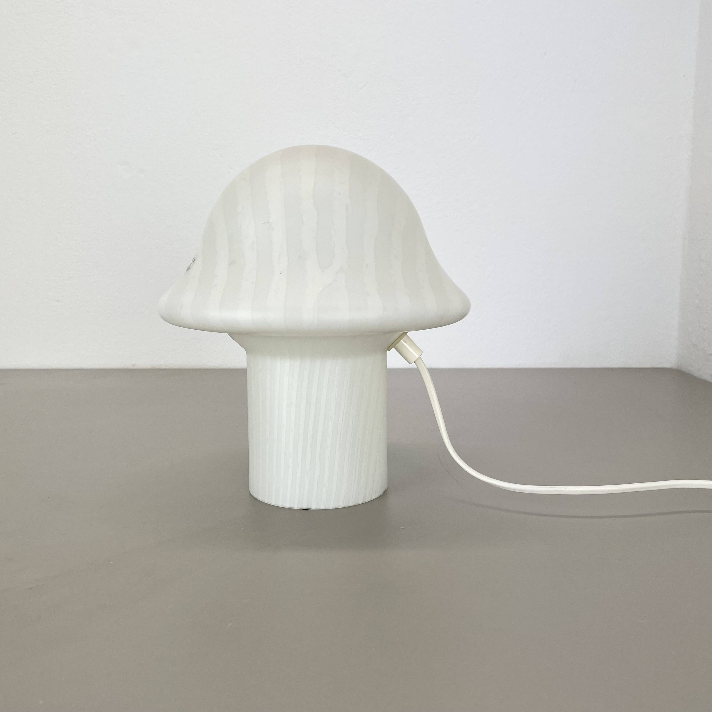 Original glass mushroom zebrano desk light by peill & putzler germany  1970s