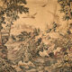 Tapestry decorated with waders, waterfront and greenery