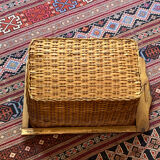 Wicker and wood basket