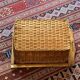 Wicker and wood basket