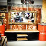 Indus mirror made of recycled solid exotic woods