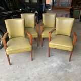 Suite of four art deco armchairs