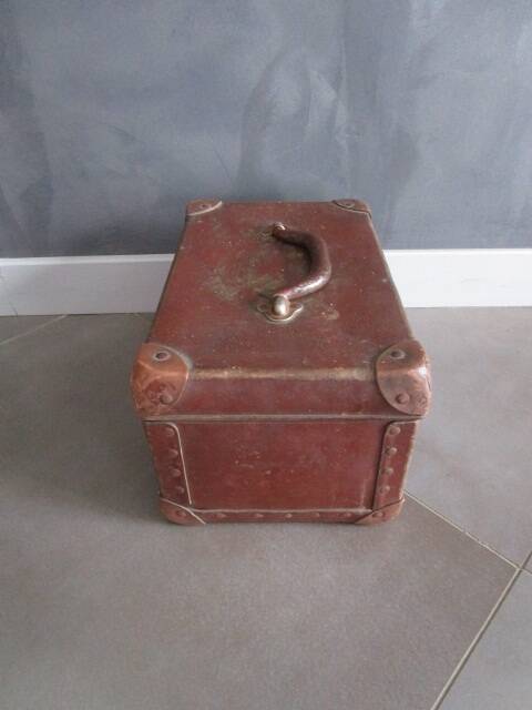 Old cardboard and metal suitcase