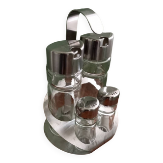 Oil, vinegar, salt and pepper server