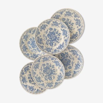 Blue english dessert plates myott meakin