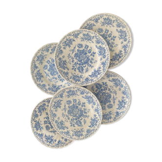Blue english dessert plates myott meakin