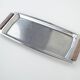 Plateau rectangulaire en acier inoxydable, design danois, années 1970, fabriqué au Danemark