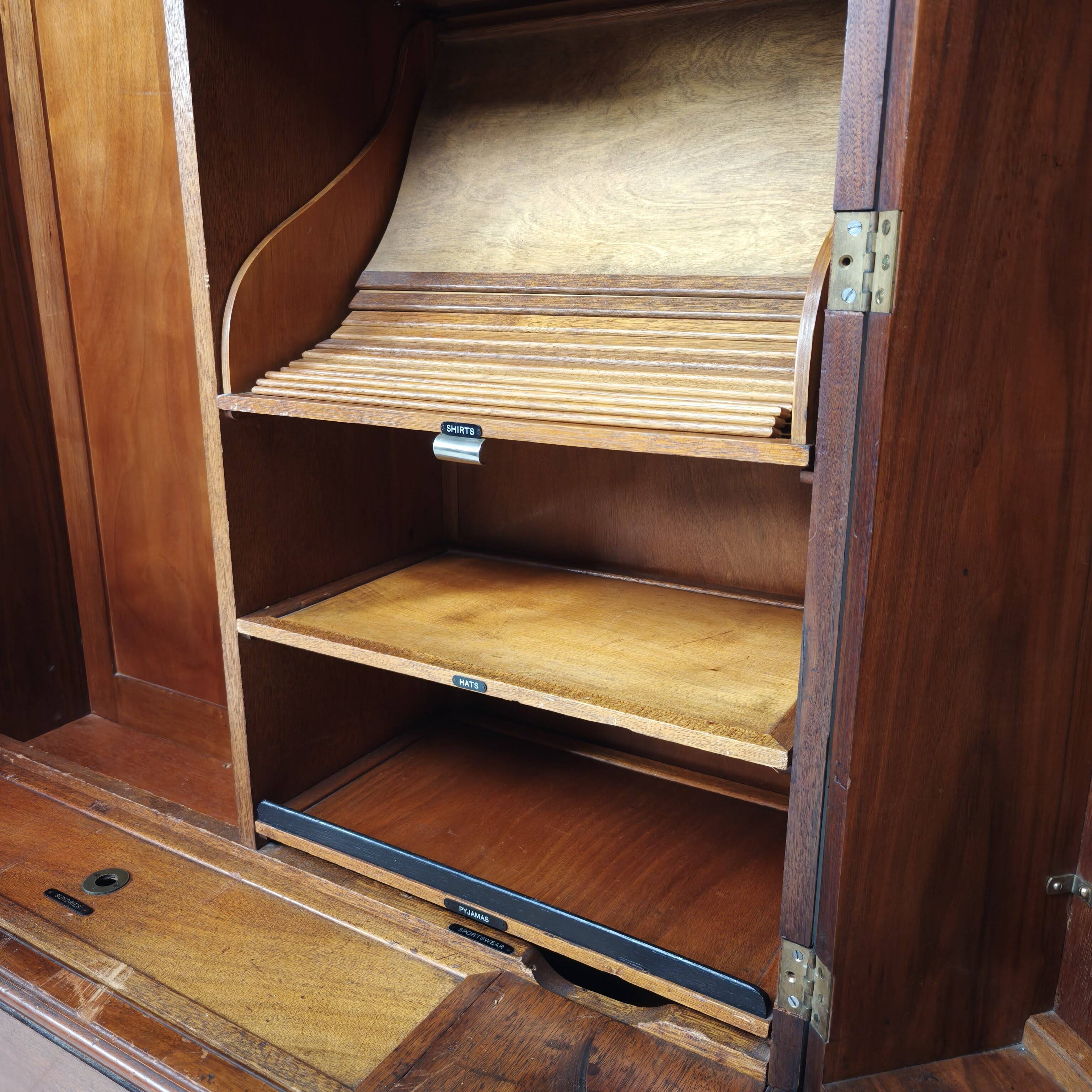 English Art Deco Light Burr Walnut Compactom Gentleman's Wardrobe
