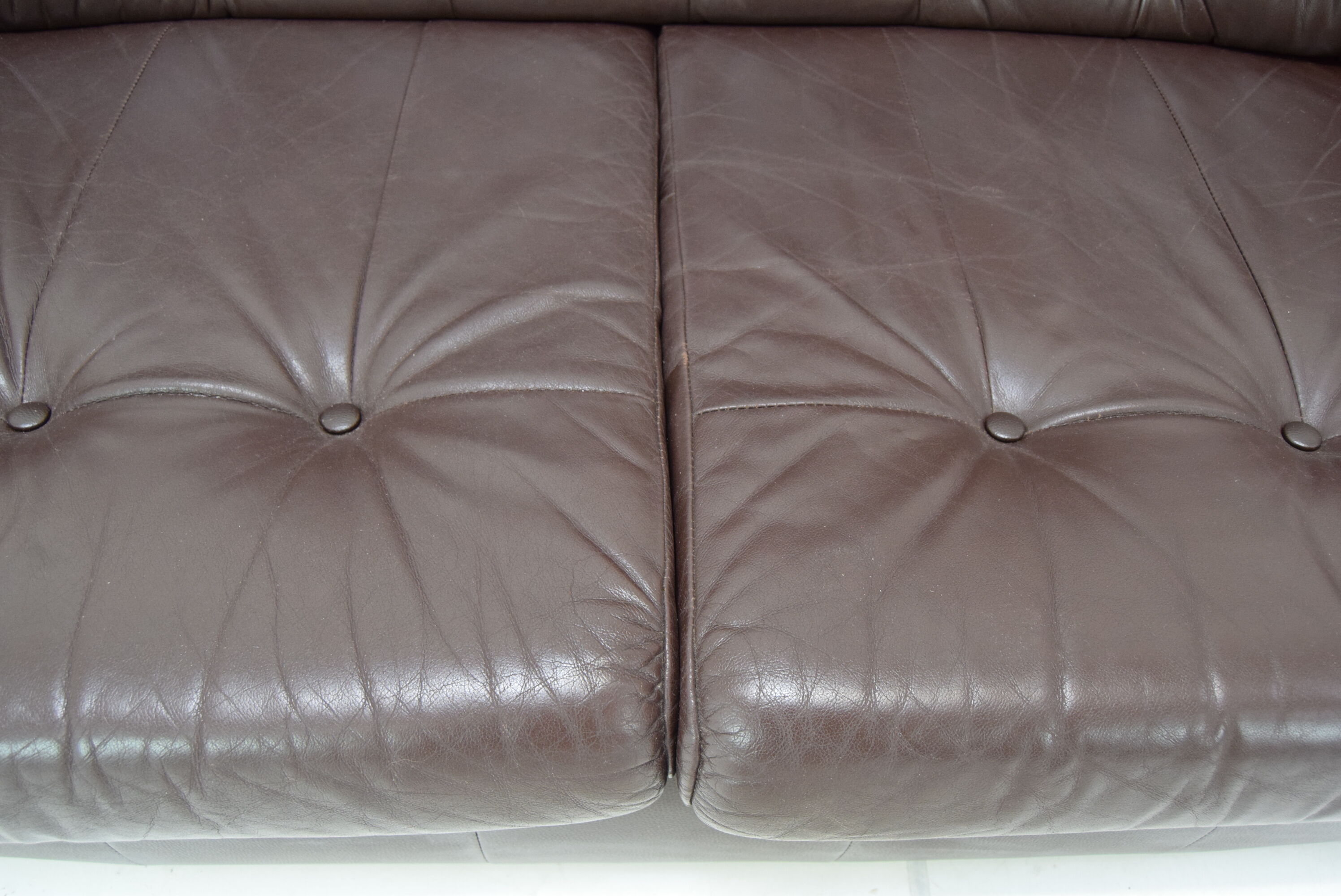 Mid-century Leatherette Two Seat Sofa,1990's.