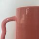 Handmade abstract pink ceramic vase with wavy handmade handmade