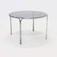 Italian Modern Chrome and Smoked Glass Round Dining Table 1970s