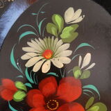 Set of 3 plastic trays vintage Russian flowers