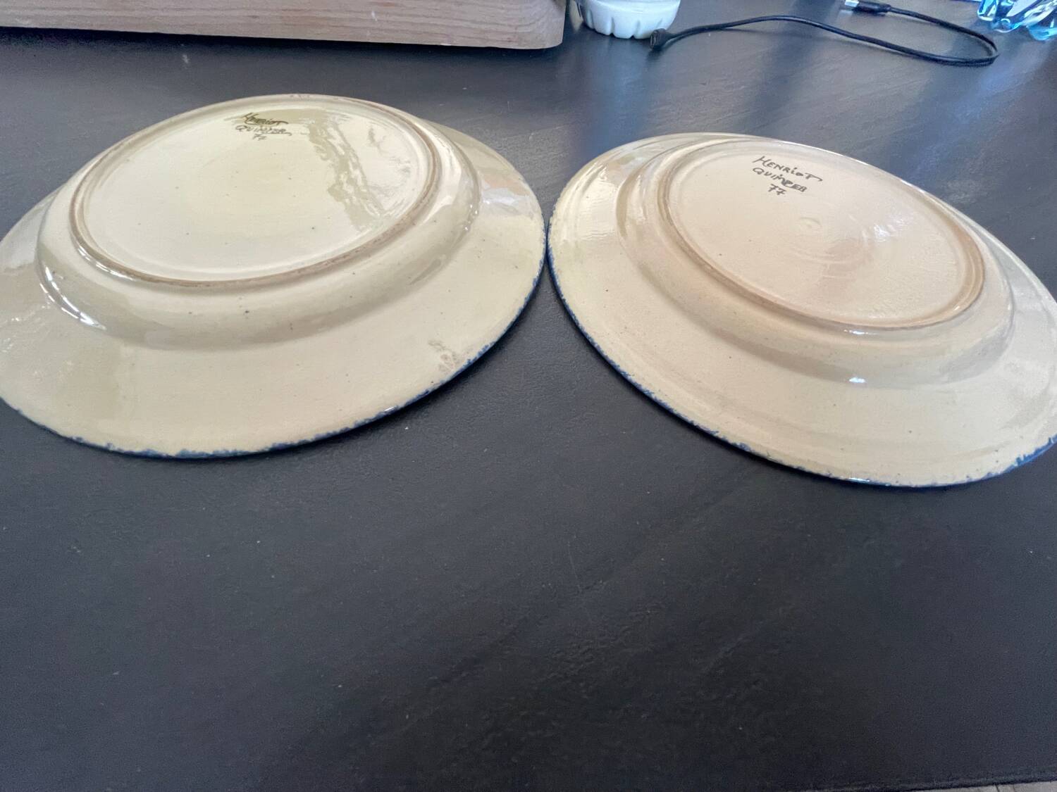 2 Quimper earthenware plates