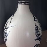Large Henri Delcourt earthenware lamp base