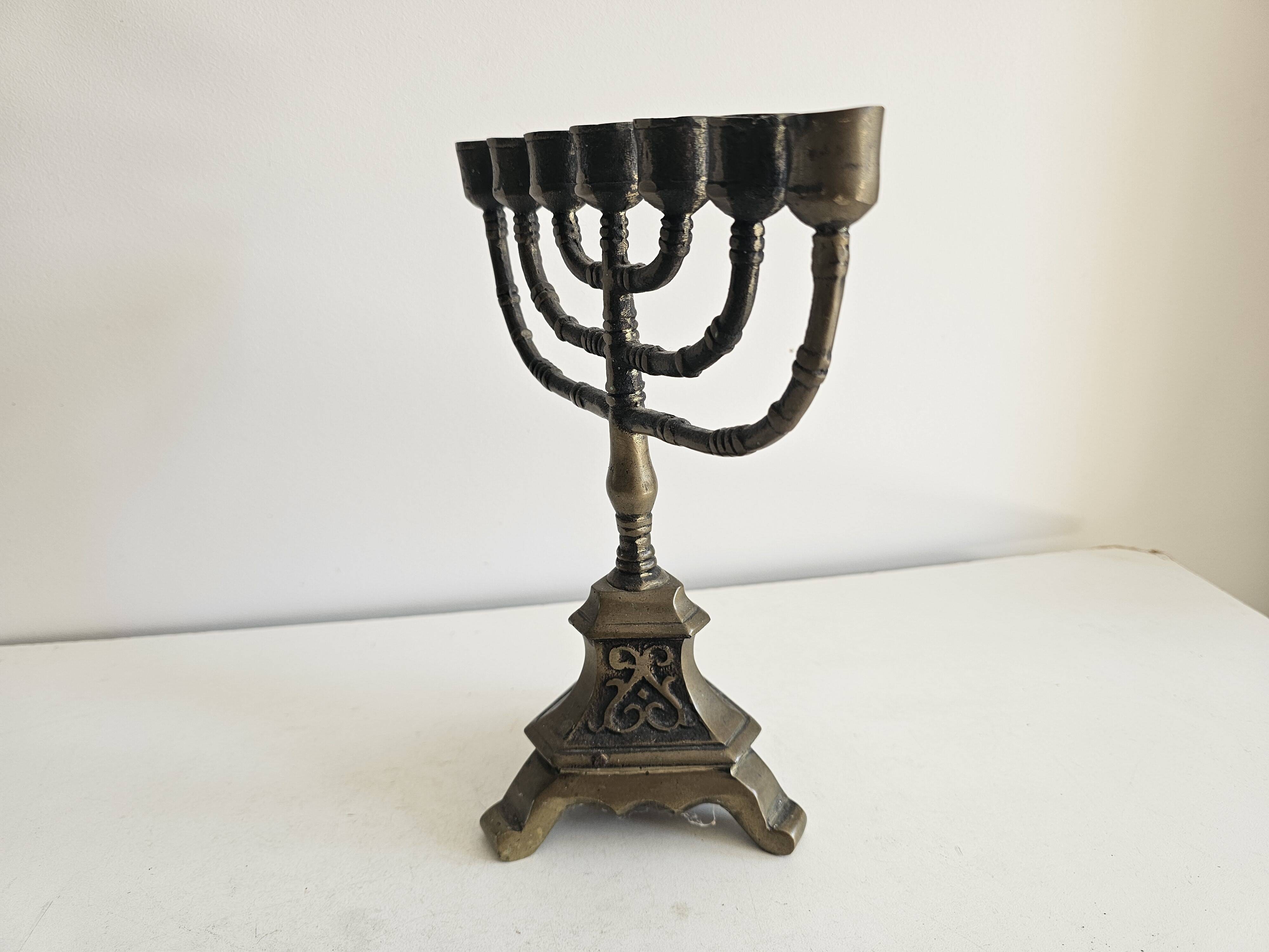 Ancien Chandelier Menorah 7 branches