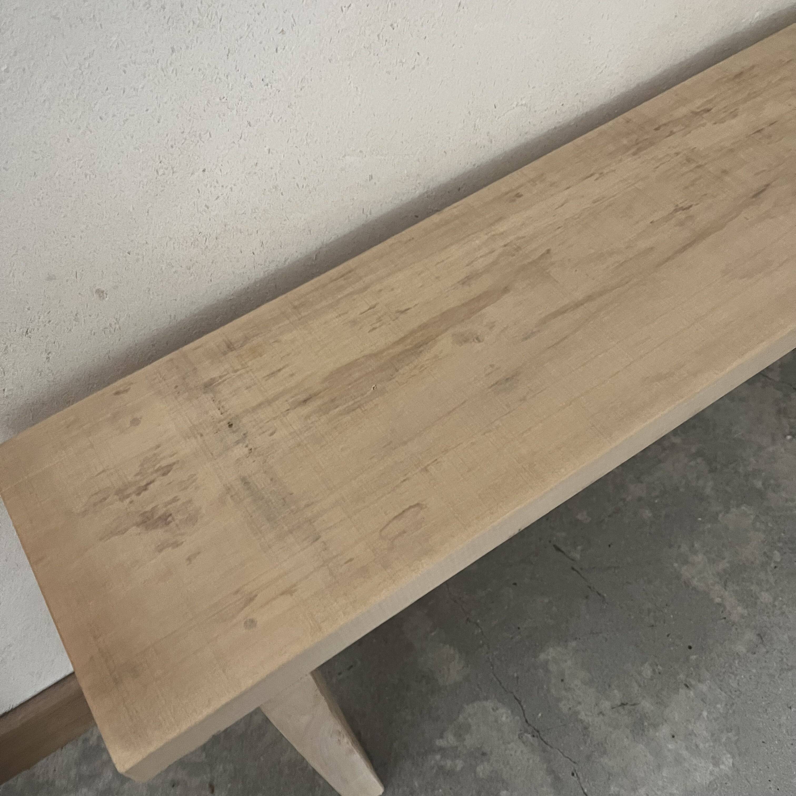 Small bench in raw wood