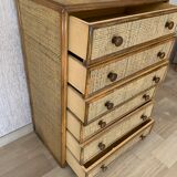 Maugrion, chest of drawers rattan  1960