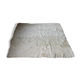 Vintage white goat skin 132 X 120 cm