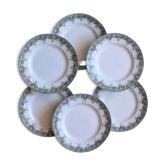 Set of 6 plates flat old iron earth Saint Amand and Hamage