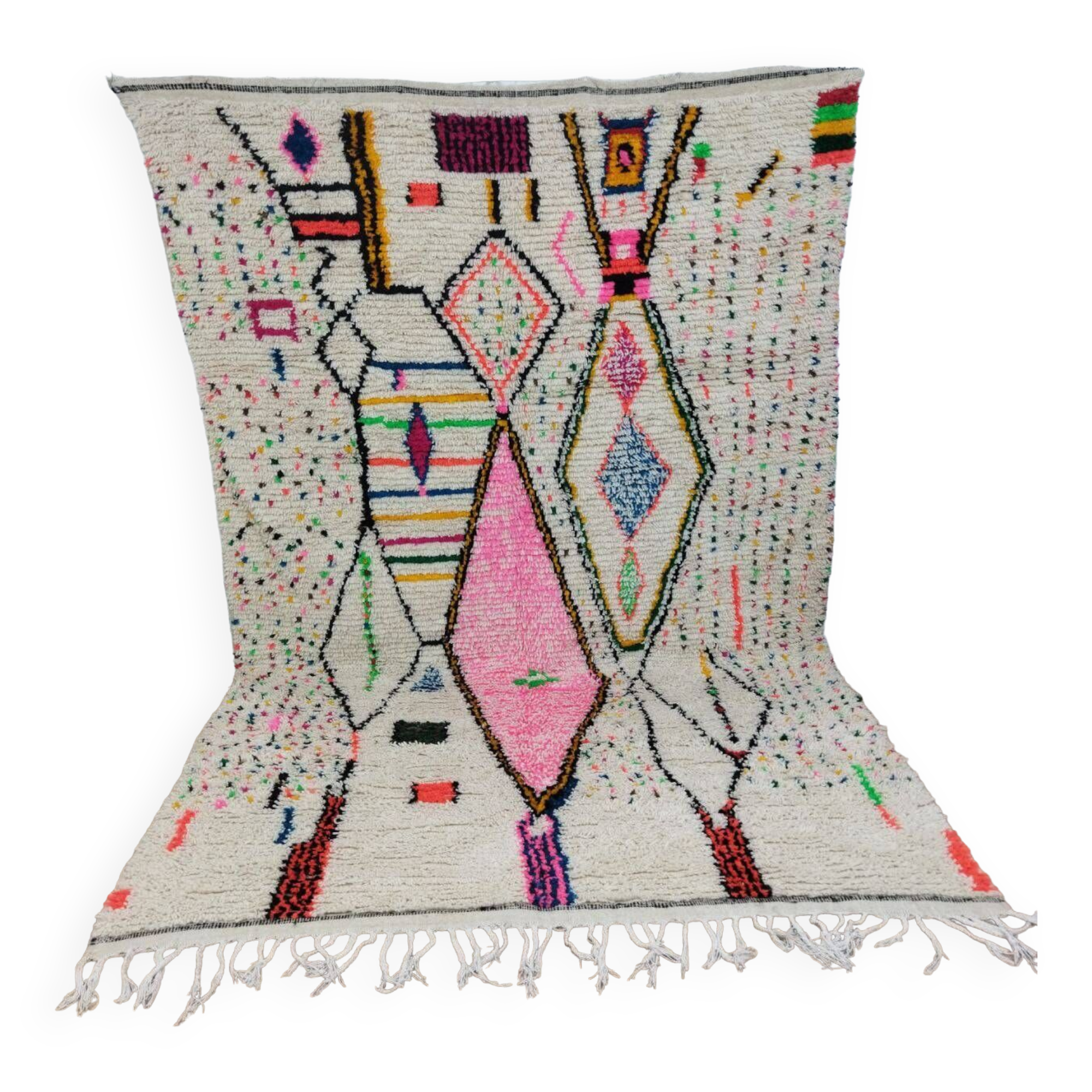 Handmade wool Berber rug 295x190 cm