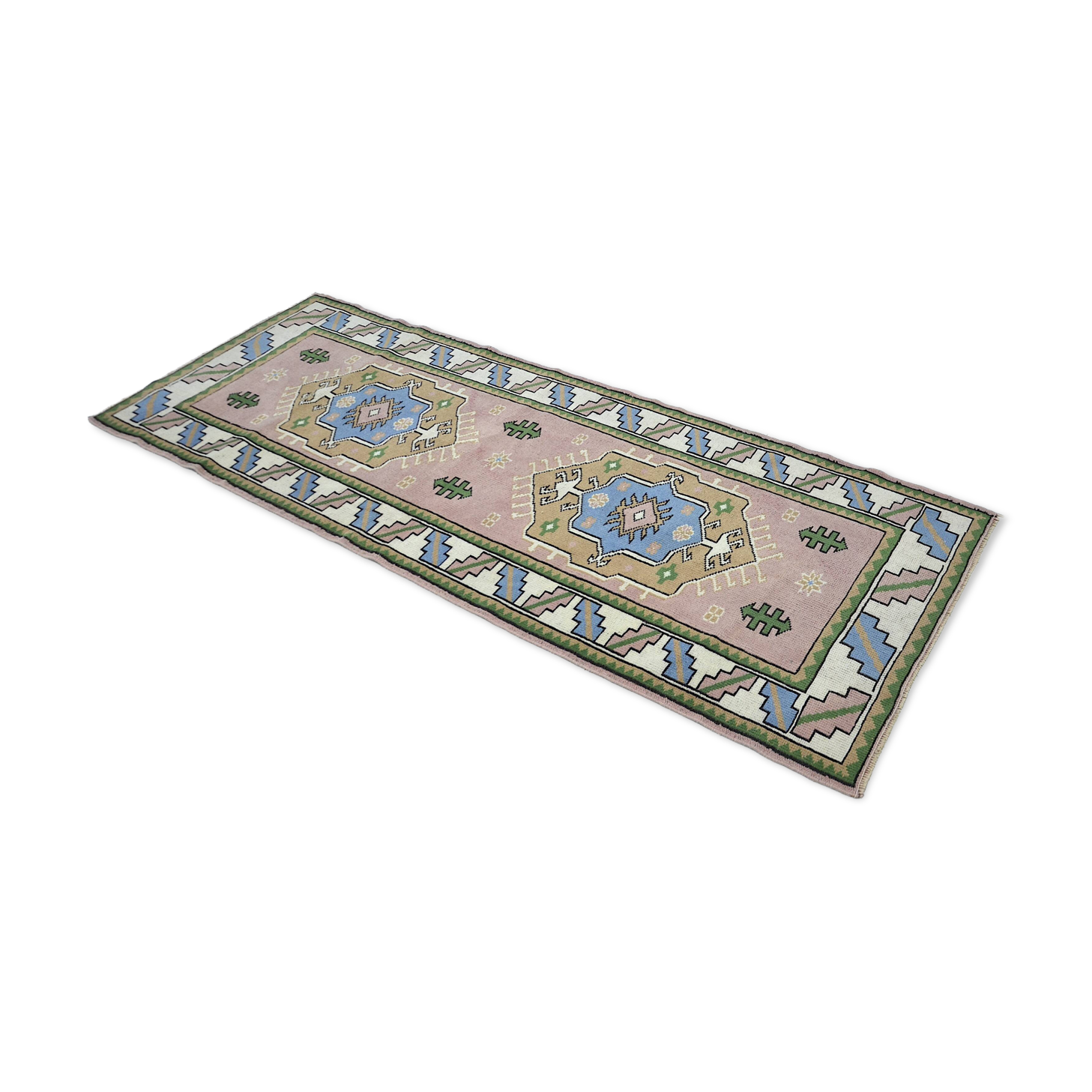 Reddish & Blue Anatolian Runner sku 2296.