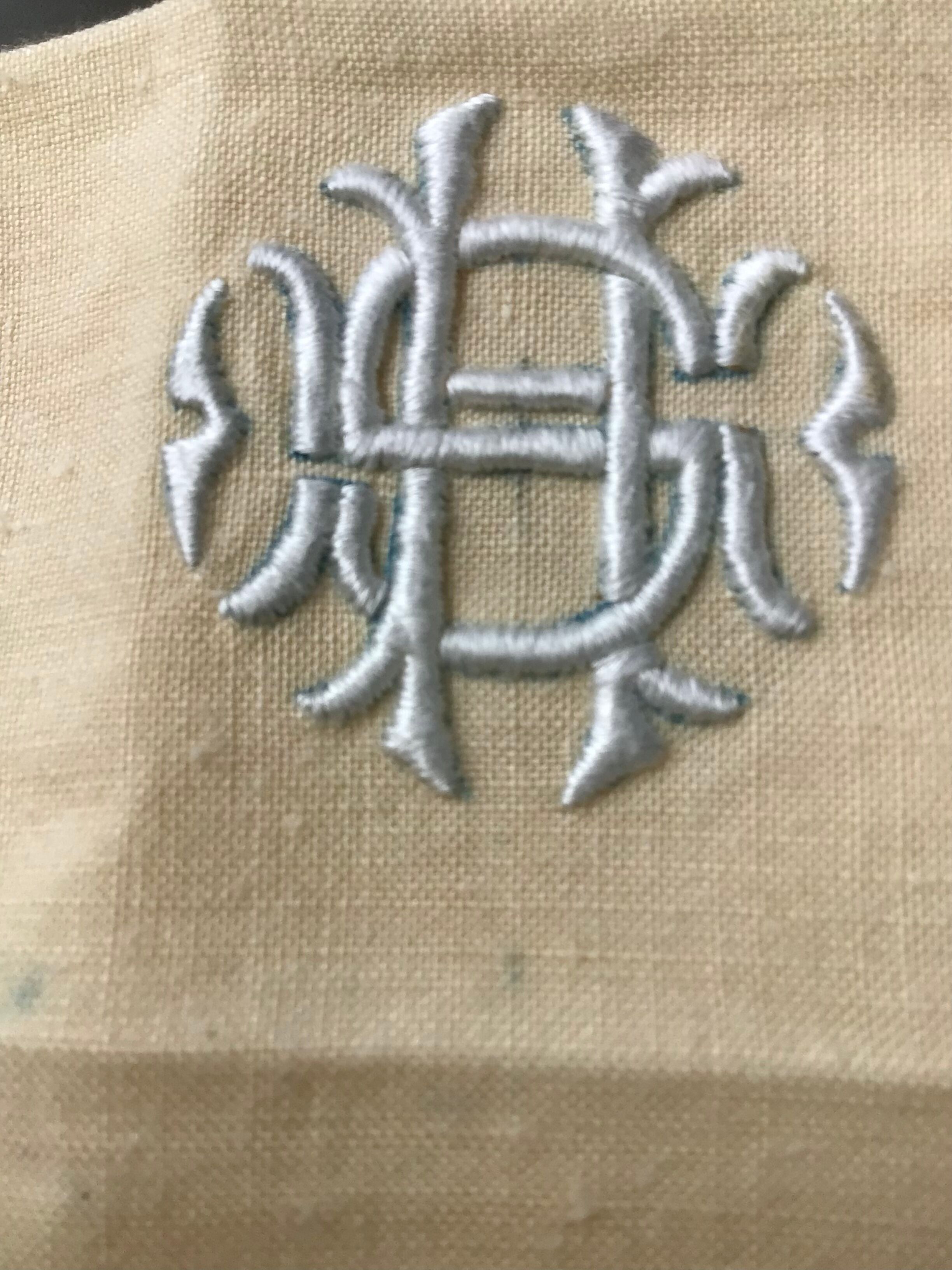 New embroidered linen tablecloth HS with 8 napkins.