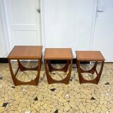 Teak trundle coffee table