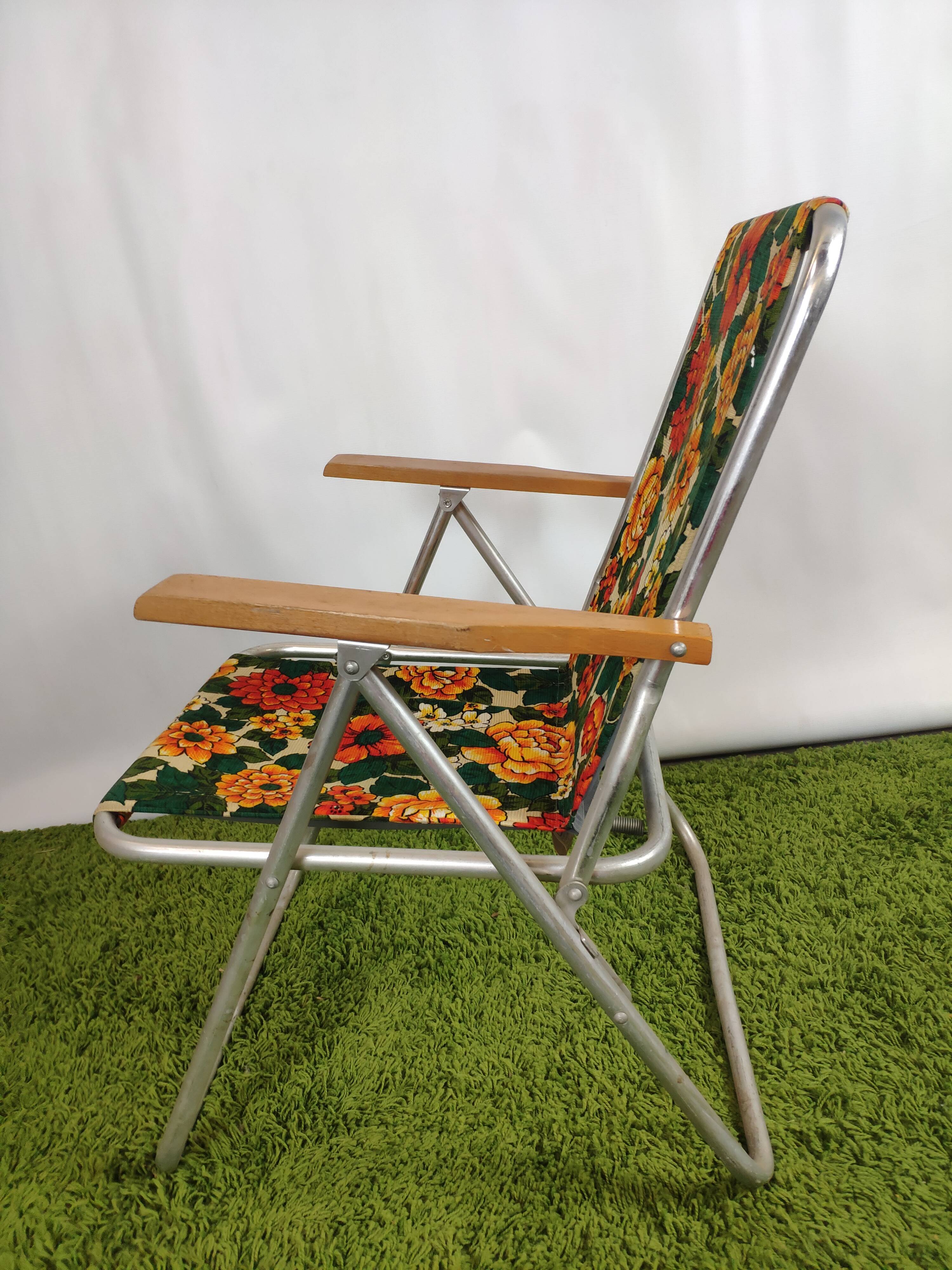 Foldable chair camping vintage floral décor Pouch DDR